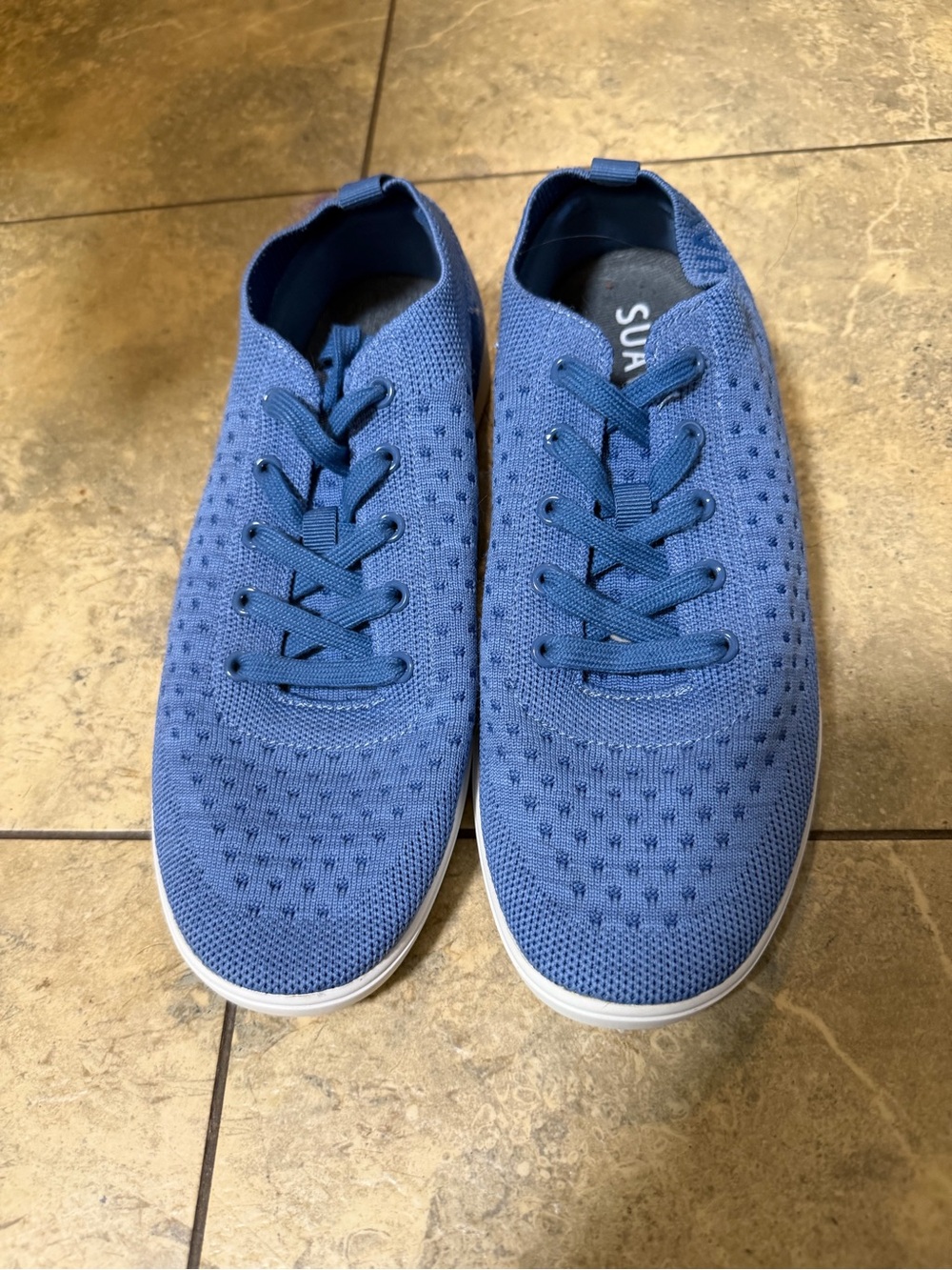 Women’s Knit Lace-Up Sneakers in Blue by Suavs
